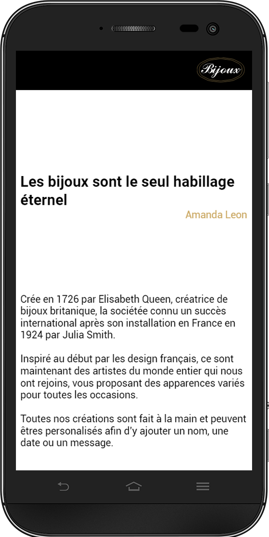 Le site Bijoux sur Téléphone