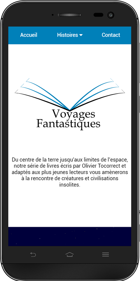 Le site Voyages Fantastiques sur Téléphone